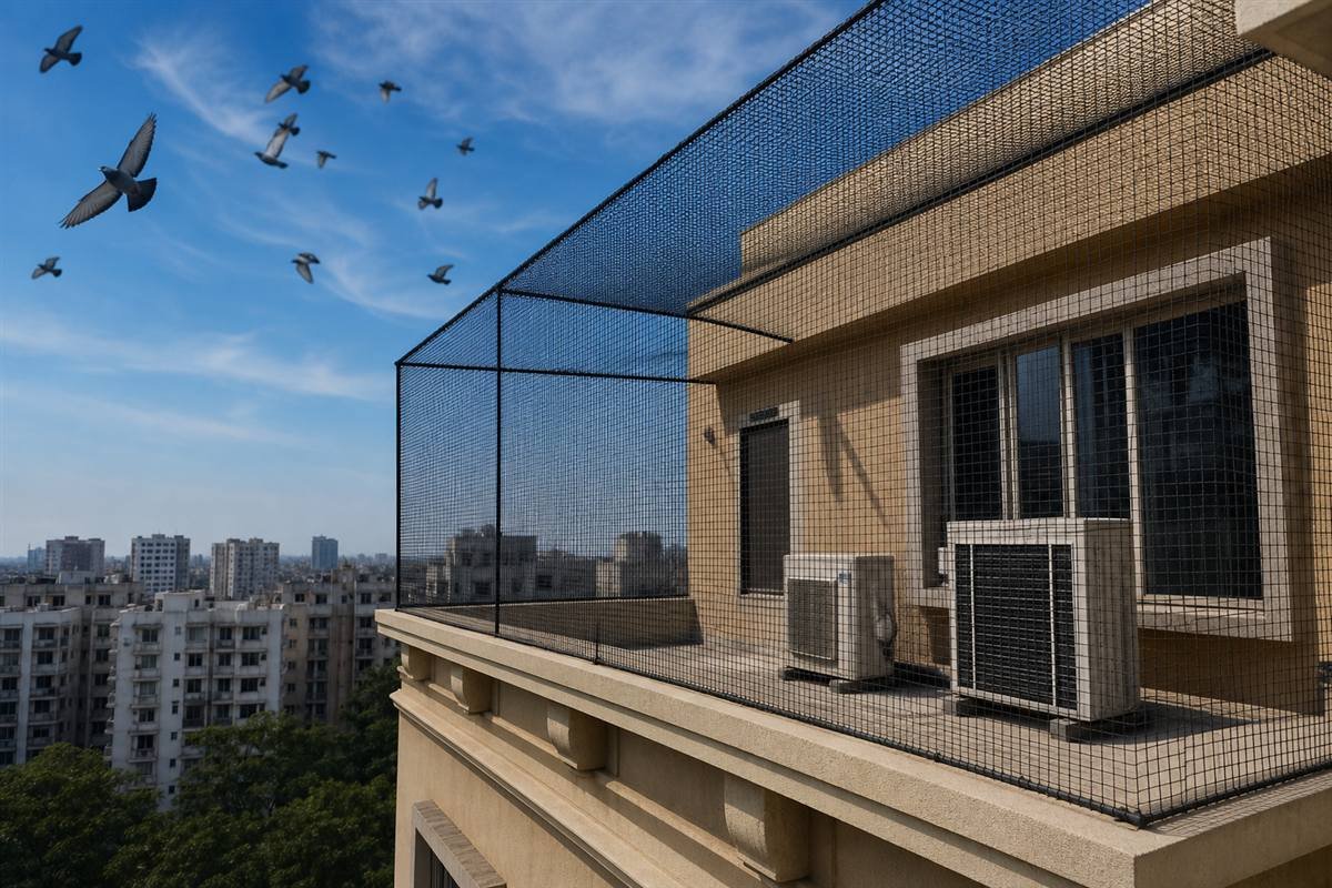 Bird Protection Nets / Bird Spikes — Safe Guard Safety Nets Bangalore